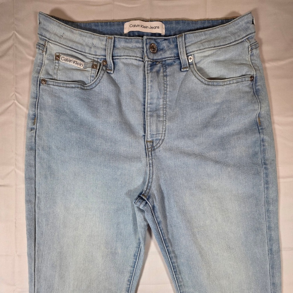 Calvin Klein Jeans Womens 30 High Rise Skinny Ankle Light Wash Blue Denim - Picture 3 of 13